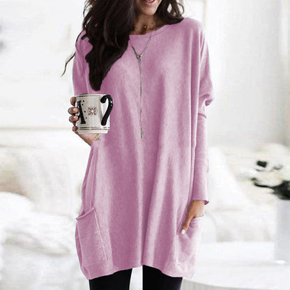 Oversized women's autumn sweater with pockets – Yara
