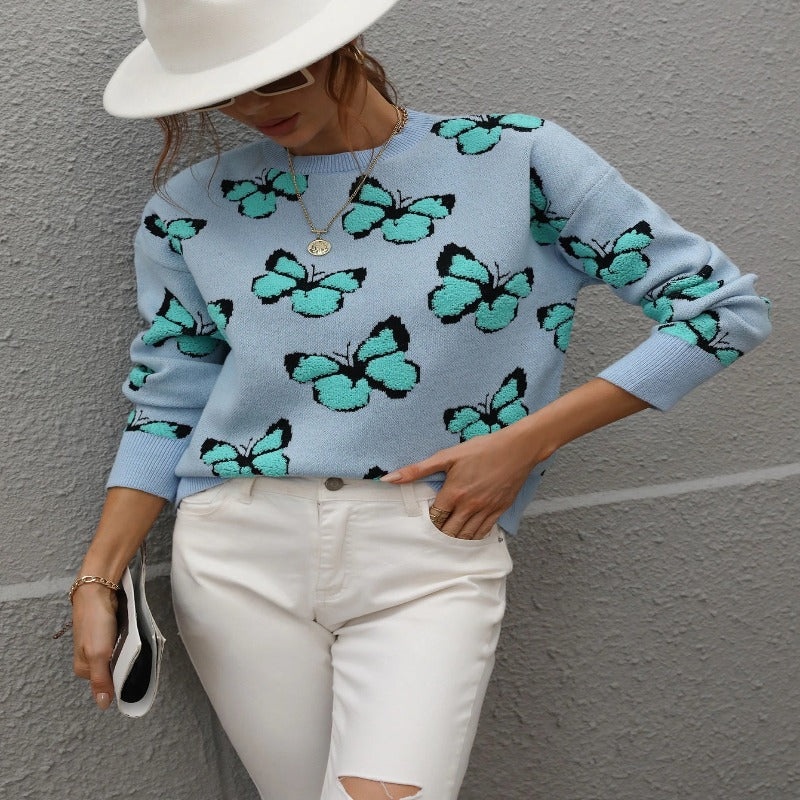 Ladies' Sweater with Butterfly Pattern – Liora