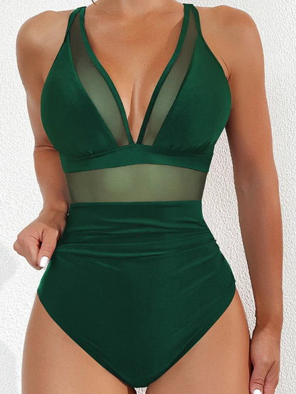 Ladies' swimsuit with mesh and push-up effect – Chiara