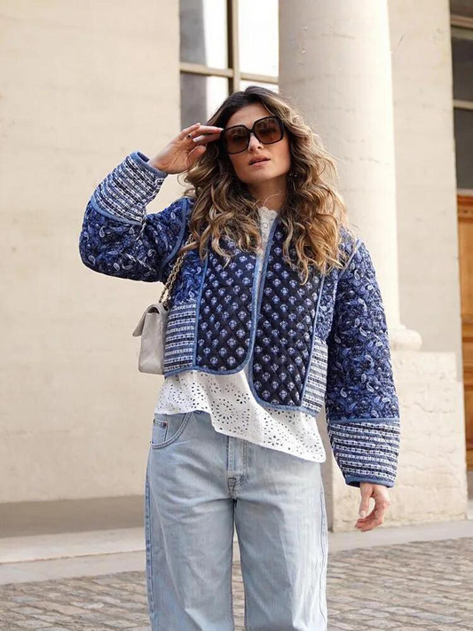 Vintage Floral Patchwork Jacket for Women - Nora