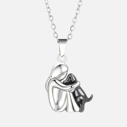 Forever in Your Heart Dog Hug Pendant Necklace 3