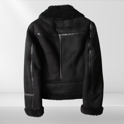 Ladies' Fleece Sherpa Bomber Jacket with Zip – Amira