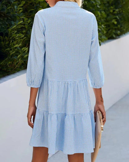Light A-line summer dress with check pattern – Juliette