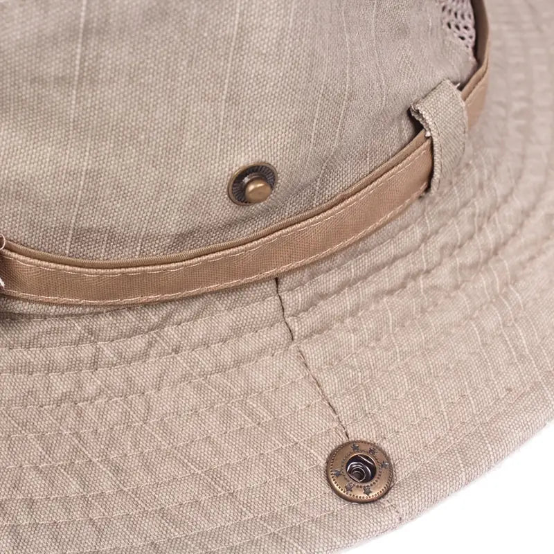 Outdoor sun hat with adjustable straps and wide brim – Solantra