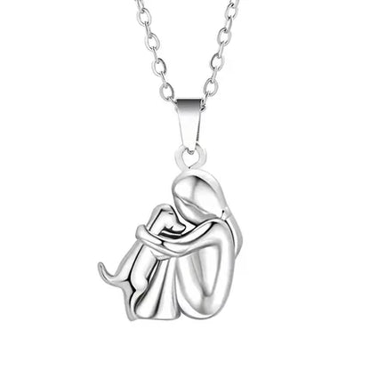 Forever in Your Heart Dog Hug Pendant Necklace 4