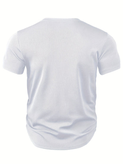 Men's T-shirt with deep V-neck and textured fabric – Rafael