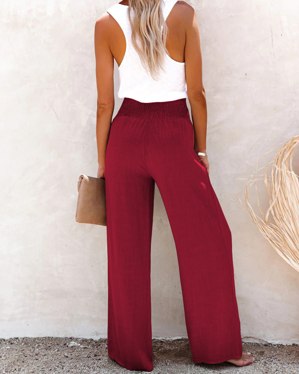Women's linen high-waisted trousers – Sylvie