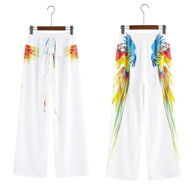 Wide-cut summer trousers made of chiffon – Liana