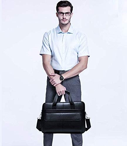 Premium 15" cowhide business briefcase with organiser compartments