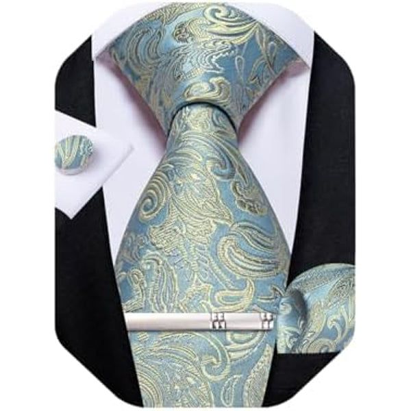 Men's Paisley Formal Tie Set - Refined Wedding & Event Accessories 38