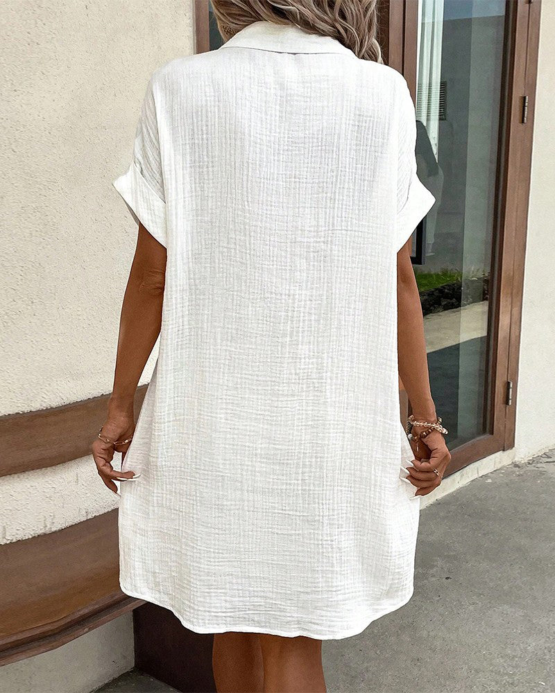 Summer dress with button fastening and short sleeves – Lotte