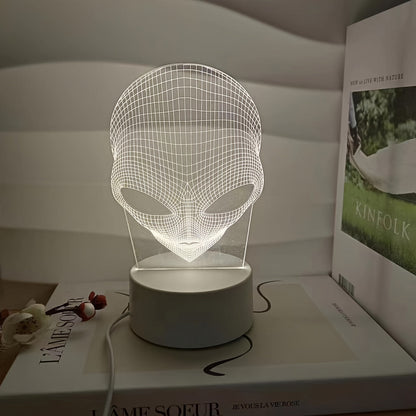 3D Alien Head LED Table Lamp with 7 Colours - Lunaris