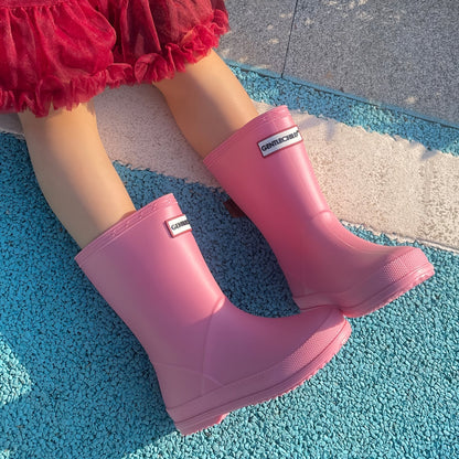 Children's solid-color waterproof wellies – Noah