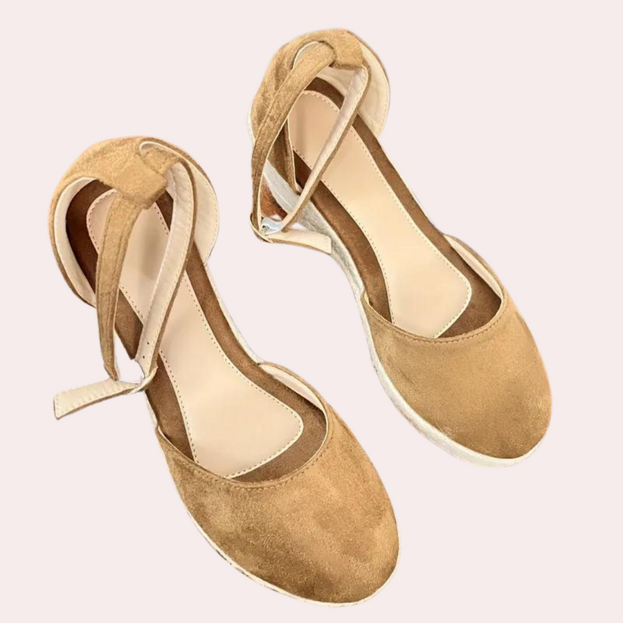 Comfortable women's wedges with adjustable strap & wedge heel – Alina