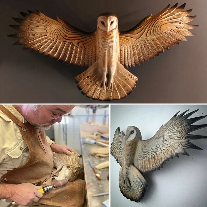 Wooden Wall Decoration – Owl “Majestic”