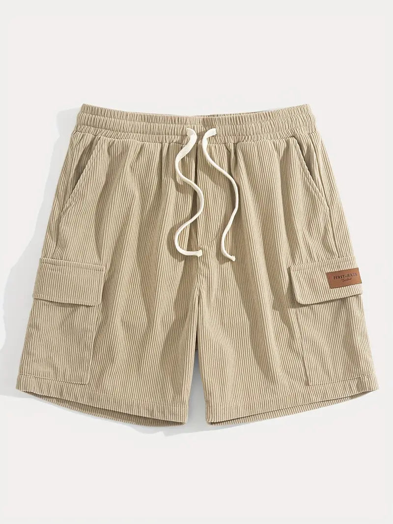 Trendy Beige Corduroy Cargo Summer Trousers – Tobias