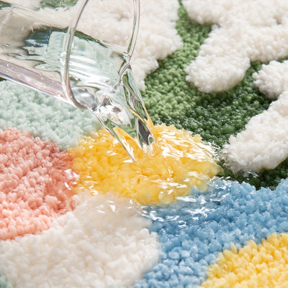 Luxury Bath Mat with Floral Pattern, Extra Soft and Absorbent - Florina
