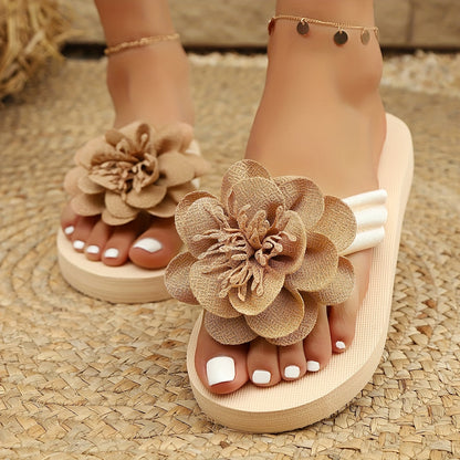 Stylish women's slippers with floral detail for summer - FlowerStep