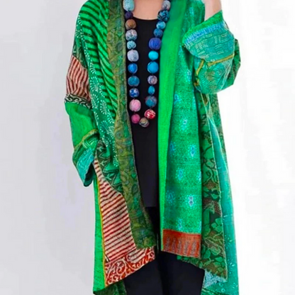Autumn Boho cardigan with colourful autumn pattern – Maravilla