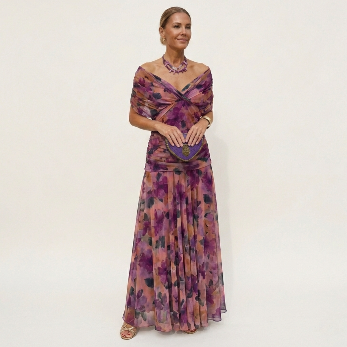 Women's Long Elegant Flowy Dress – V-Neck Sophisticated Design 4