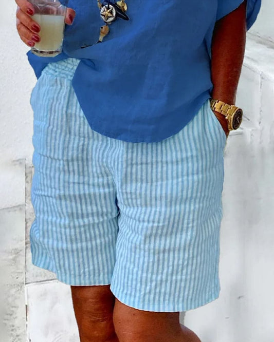 Striped summer shorts for women – Léonie