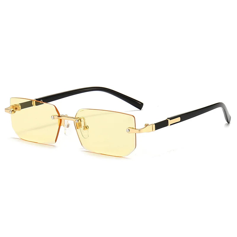 Stylish rectangular sunglasses without a frame for women - KlaraView