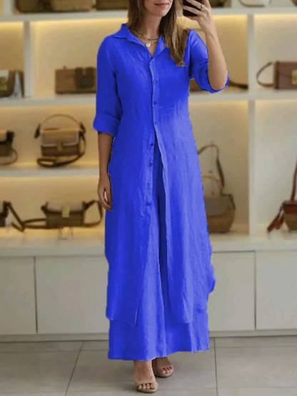 Two-piece women's autumn linen set – Amaya