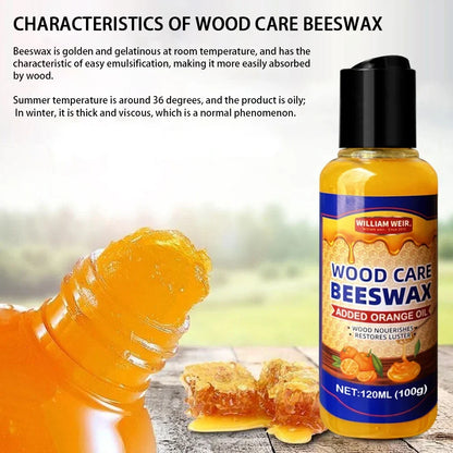 Bottle beside an open bottle with thick golden wax at its mouth and honeycomb pieces 4