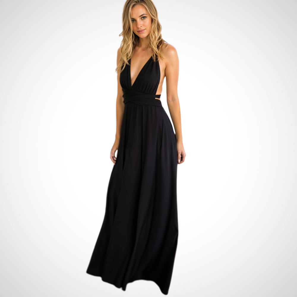 Elegant wrap maxi dress with a feminine fit – Celine
