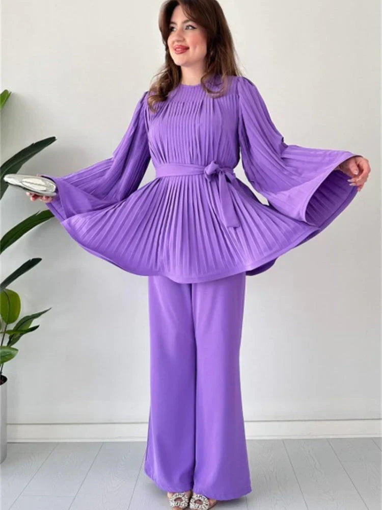 Ladies Pleated Clothing Set – Selene
