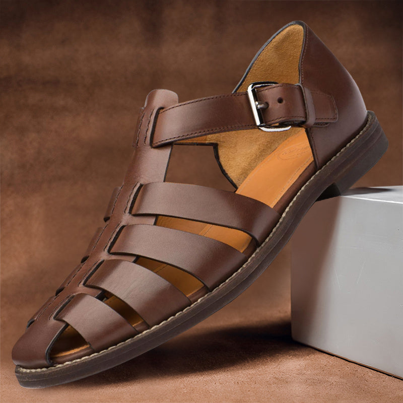 Comfortable men's leather sandals with non-slip sole – 50% off – Milan
