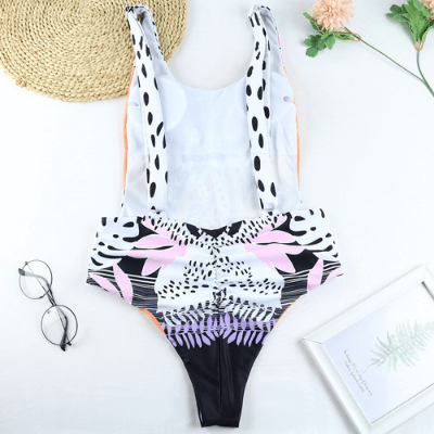 Stylish one-piece swimsuit with animal print for women - WildWelle
