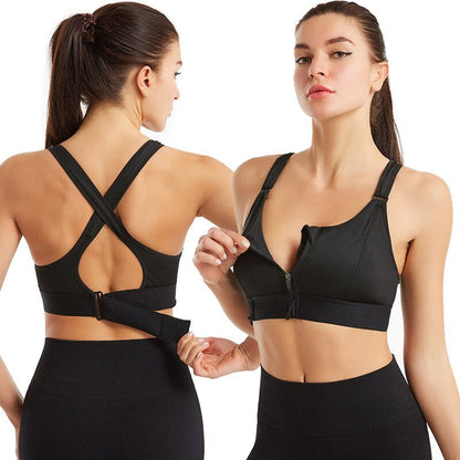 Sports bra with zip & back support – buy 1, get 1 free – Livia