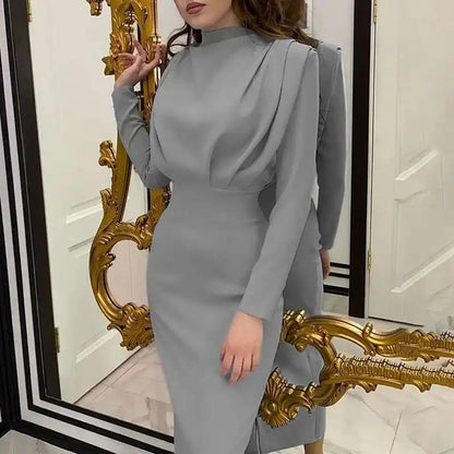 Bodycon Midi Dress with Turtleneck – Valeria