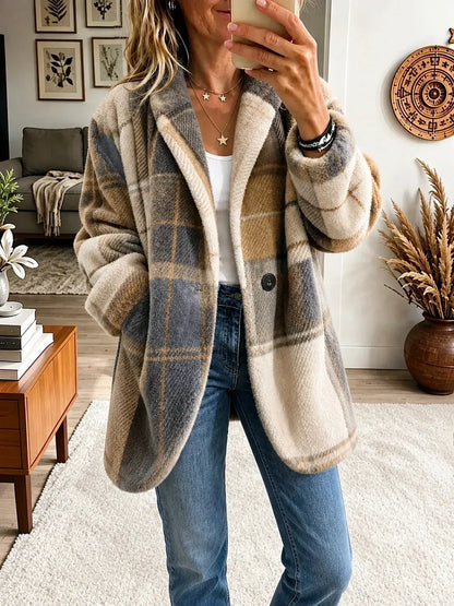Cozy Multi-Color Plaid Coat 6