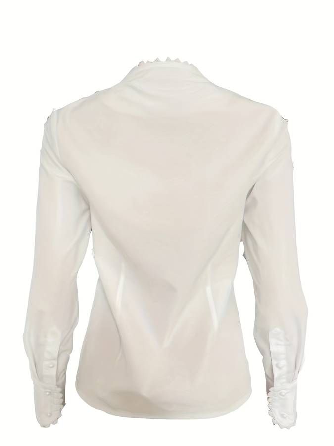Chic White Women's Blouse with Gold Buttons – Isalie