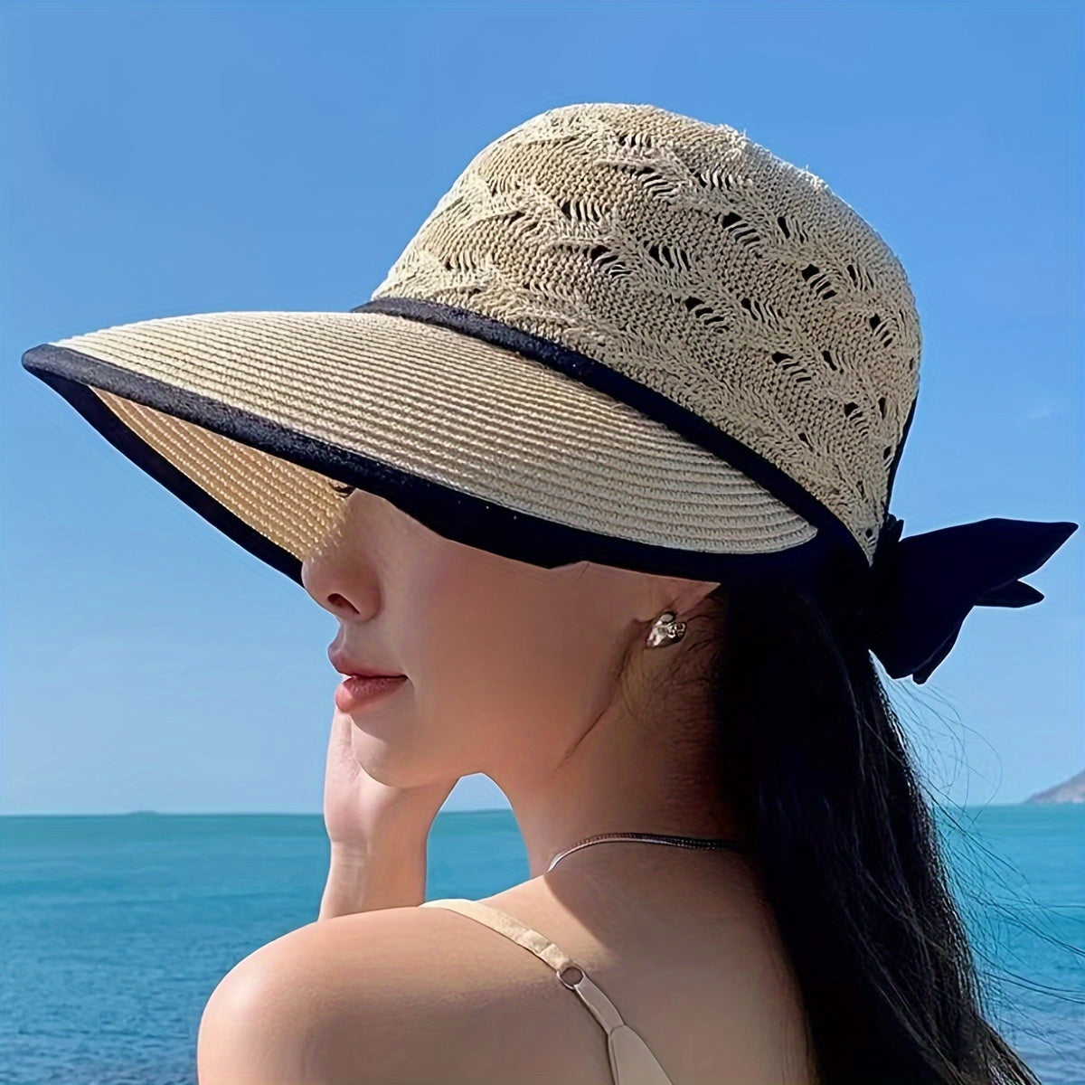Braided summer hat with bow detail – Norah