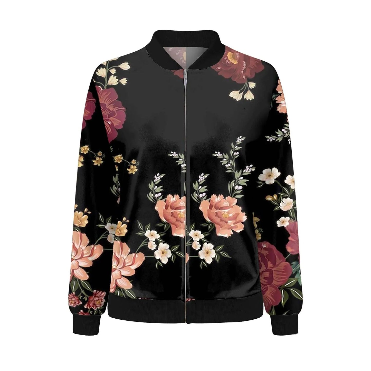 Women's autumn jacket with delicate floral pattern – Fiora