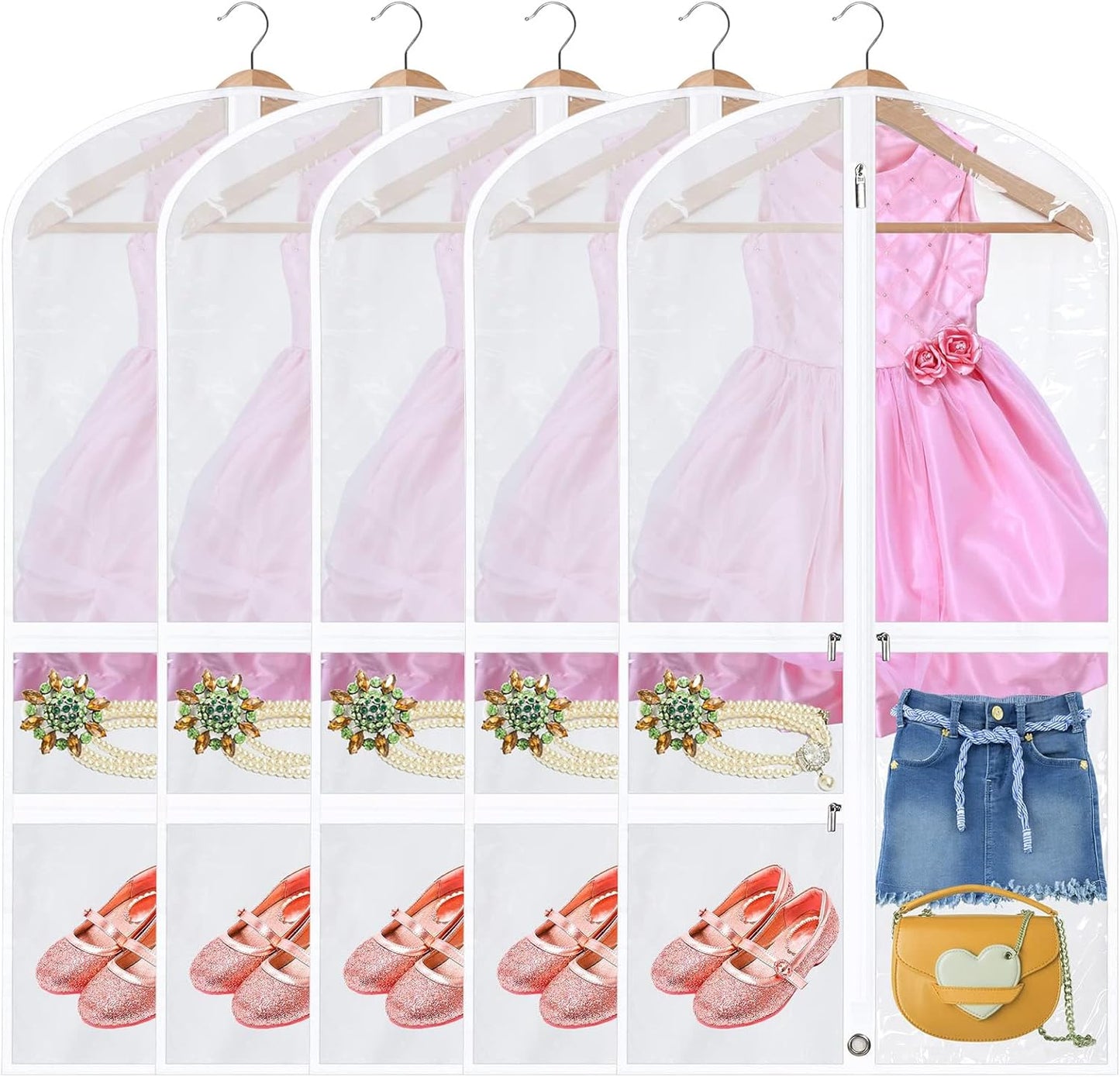 Foldable autumn dance garment bags with zip pockets for accessories – pack of 5 (2 for the price of 1)