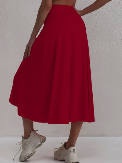 Autumnal, sporty skirt with a high waist and asymmetrical cut – Alexia