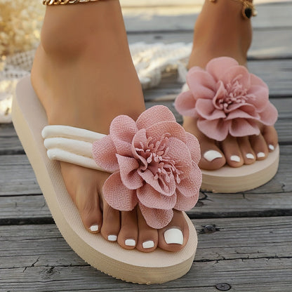 Stylish women's slippers with floral detail for summer - FlowerStep