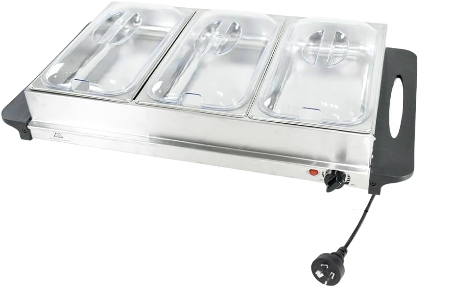 Electric buffet food warmer with three 2.5‑litre containers and temperature control – Valtero