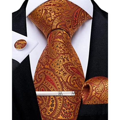 Men's Paisley Formal Tie Set - Refined Wedding & Event Accessories 42