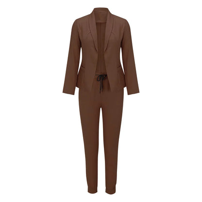 Casual two-piece set with tie belt – Liora