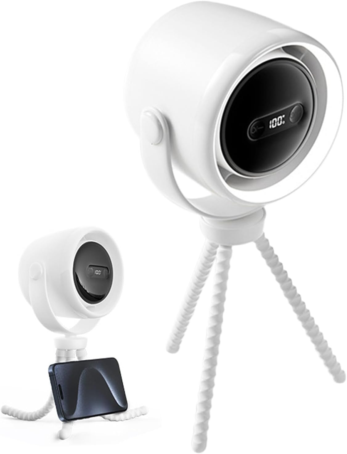 Rechargeable clip-on pram fan with night light — 100 speed settings