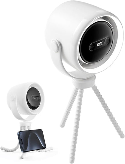 Rechargeable clip-on pram fan with night light — 100 speed settings
