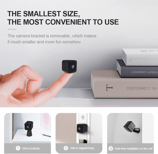 Mini 4K Wi‑Fi hidden indoor security camera with night vision