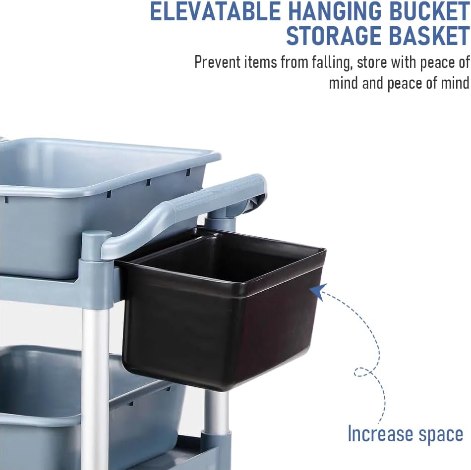 3-tier rolling service trolley with lockable castors – ServePro