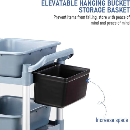 3-tier rolling service trolley with lockable castors – ServePro