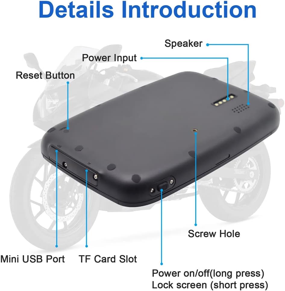 Portable motorcycle monitor with 5" (12.7 cm) IPS display – RideMate